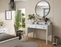 Hanah Home FRN-20083 Mesa de Maquillaje Madera y Blanco
